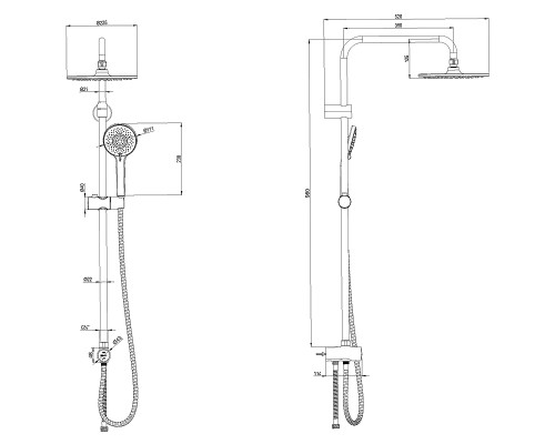 Душевая система Lemark LM8809BL Черная матовая
