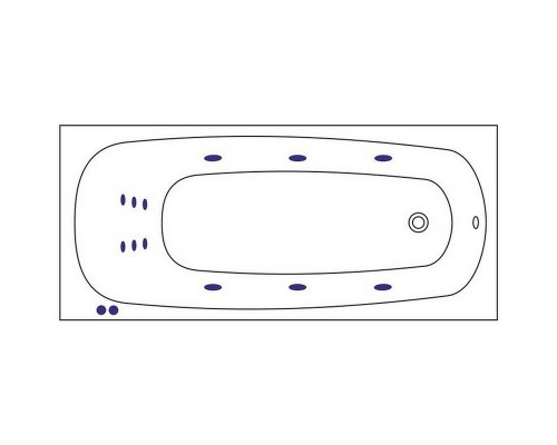 Акриловая ванна Whitecross Layla Slim 180x80 с гидромассажем