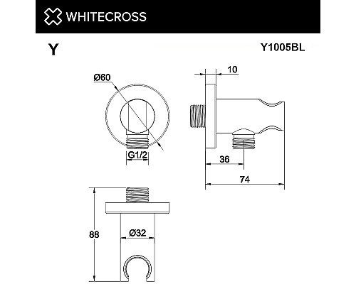 Шланговое подключение Whitecross Y chrome Y1005CR Хром