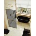 Душевая перегородка Maybah Glass MGD-724-3у 690x1950 в узком профиле Золото стекло графитовое матовое