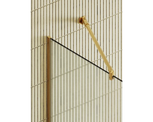 Душевая перегородка Maybah Glass MGD-725-3у 690x1950 в узком профиле Золото стекло сатиновое