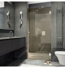 Душевая дверь Maybah Glass 705x1950 на петлях Хром глянцевый стекло бронзовое