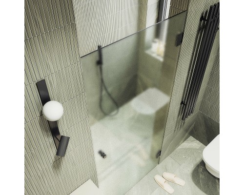 Душевая дверь Maybah Glass MGD-522-6 805x1950 на петлях Черный стекло сатиновое