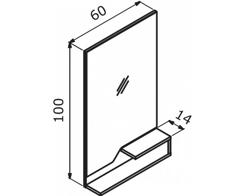 Зеркало Orka Galia 60x100 3000858 с подсветкой Lidya