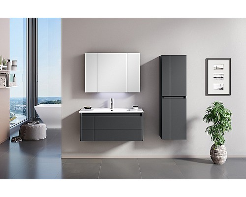 Тумба с раковиной Orka Likya 80 5002491 подвесная Антрацит матовый Тумба с раковиной Orka Likya 80 5002491 подвесная Антрацит матовый