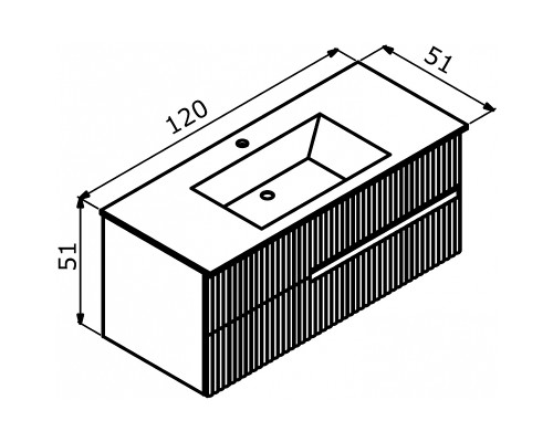 Тумба с раковиной Orka Moonlight 120 5001507 подвесная Голубая матовая