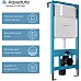 Комплект унитаза с инсталляцией Aqueduto Ovo AQDS028 с сиденьем Микролифт и Белой глянцевой клавишей смыва