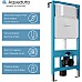 Комплект унитаза с инсталляцией Aqueduto Ovo AQDS028 с сиденьем Микролифт и Белой глянцевой клавишей смыва