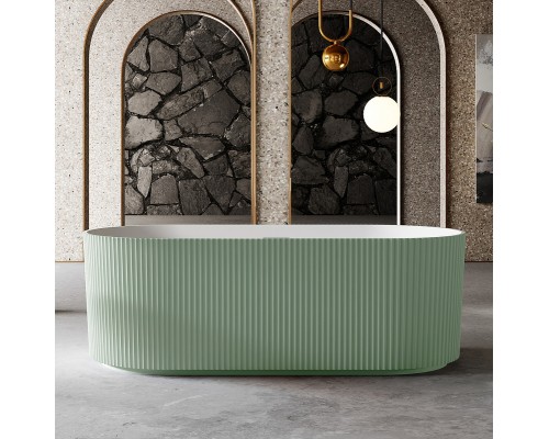 Ванна из искусственного камня Abber Stein 170x75 AS9601MCG Зеленая матовая без гидромассажа