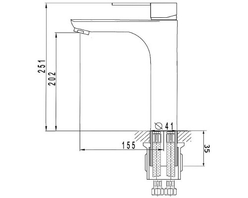 Смеситель для раковины Aringa Рейн AR02014BL Черный