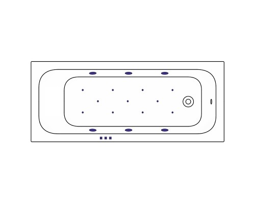 Акриловая ванна Whitecross Vibe 170x70 0105.170070.100.RELAX.WH с гидромассажем