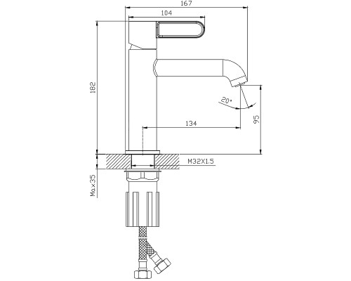 Смеситель для раковины Splenka S03.10.09 Графит матовый