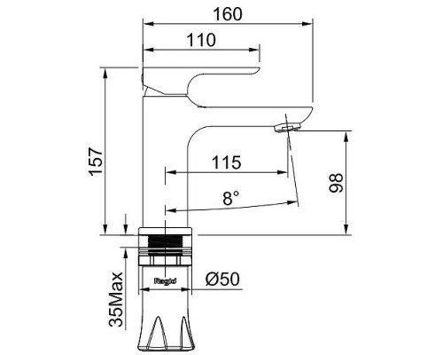 Смеситель для раковины Raglo R03.10 Хром