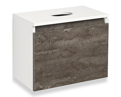 Тумба под раковину Runo Бари 50 00-00001377 подвесная Железный камень Белая