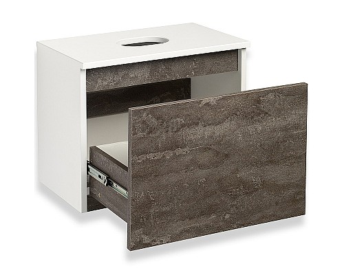 Тумба под раковину Runo Бари 50 00-00001377 подвесная Железный камень Белая