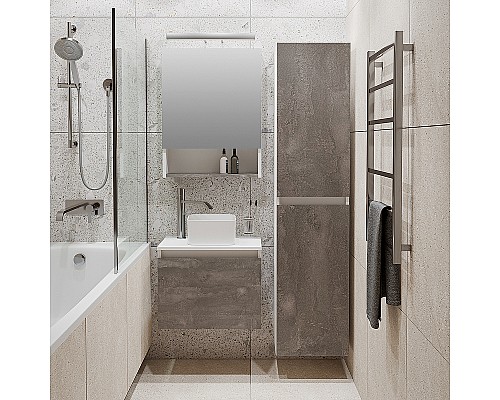 Тумба под раковину Runo Бари 50 00-00001377 подвесная Железный камень Белая