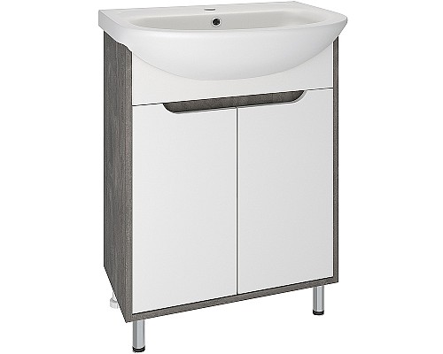 Тумба под раковину Runo Эко 60 00-00001338 Железный камень Белая