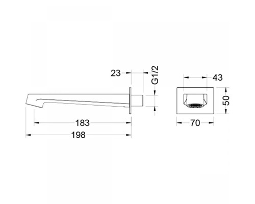 Излив для смесителя Aquatek Оберон AQ1241MB Черный матовый
