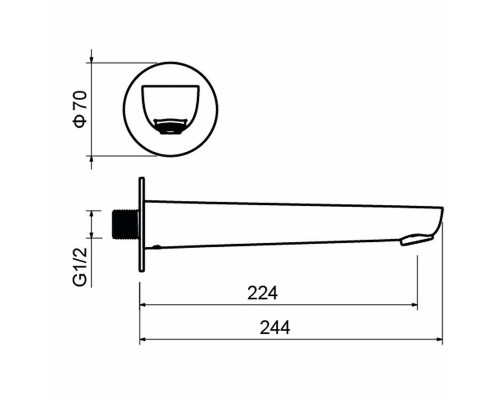 Излив для смесителя Aquatek Бетта AQ1141MB Черный матовый
