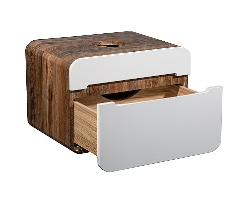 Тумба под раковину Runo Ницца 60 00-00002124 Темное дерево Белая