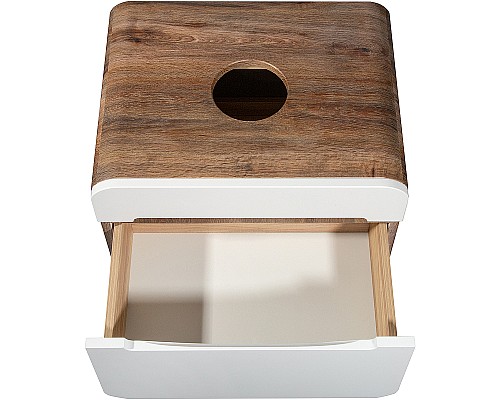 Тумба под раковину Runo Ницца 60 00-00002124 Темное дерево Белая