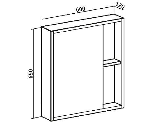 Зеркальный шкаф Runo Эко 60 00-00001325 Железный камень