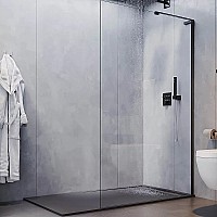 Душевая перегородка Veconi Korato KR-77B 70 KR77B-70-01-C8 профиль Черный матовый стекло прозрачное