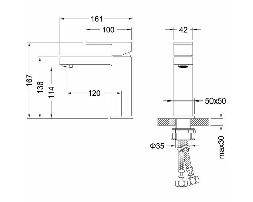 Смеситель для раковины Aquatek Либра AQ1610MB Черный матовый