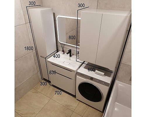 Тумба под раковину Style Line Марелла 70 Люкс Plus СС-00002398 Белый матовый антискрейтч