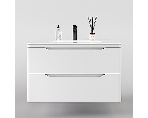Тумба под раковину Style Line Марелла 90 Люкс Plus СС-00002413 подвесная Белый матовый антискрейтч