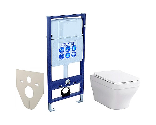 Комплект унитаза с инсталляцией Aquatek Set Aquatek Амадео cm с сиденьем Микролифт