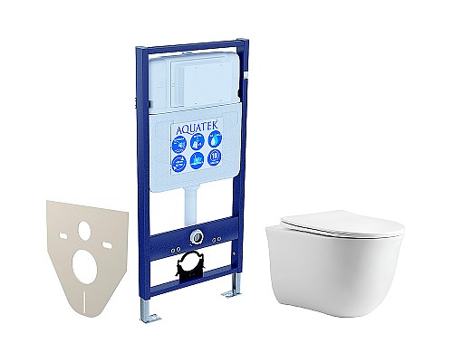Комплект унитаза с инсталляцией Aquatek Set Aquatek Классик cm с сиденьем Микролифт