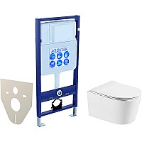 Комплект унитаза с инсталляцией Aquatek Set Aquatek Оберон T с сиденьем Микролифт