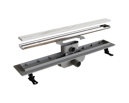 Душевой лоток RGW Drain Leo-11-80 60211180-01 с решеткой Хром / под плитку