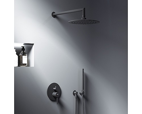 Душевая система Damixa Scandinavian Pure 936520300 Черная матовая
