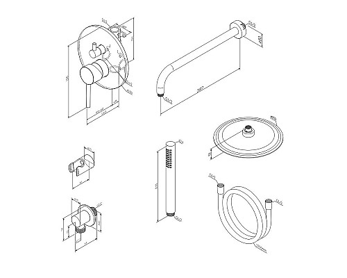 Душевая система Damixa Scandinavian Pure 936520300 Черная матовая