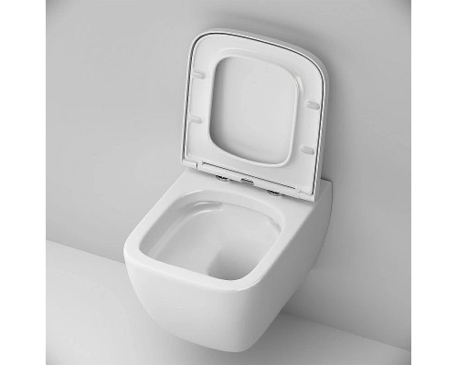 Комплект унитаза с инсталляцией AM.PM Gem FlashClean с сиденьем Микролифт и Черной матовой клавишей смыва