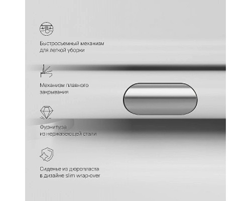 Комплект унитаза с инсталляцией AM.PM Gem FlashClean с сиденьем Микролифт и Черной матовой клавишей смыва