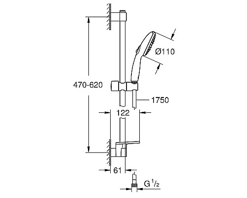 Душевой гарнитур Grohe Tempesta 110 27927003 Хром