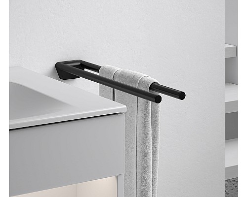 Полотенцедержатель Keuco Collection Reva 12818 370000 двойной Черный матовый Полотенцедержатель Keuco Collection Reva 12818 370000 двойной Черный матовый