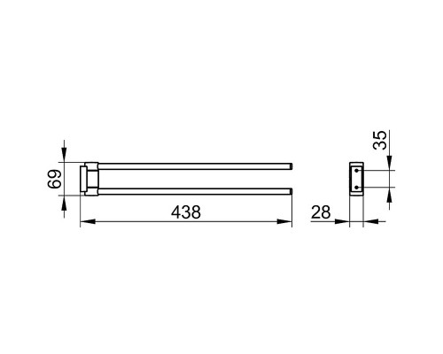 Полотенцедержатель Keuco Plan 14918 370000 двойной Черный матовый