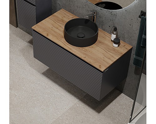 Тумба под раковину Jorno Cossety 100 Coss.01.100/P/A-DZ/JR подвесная Антрацит