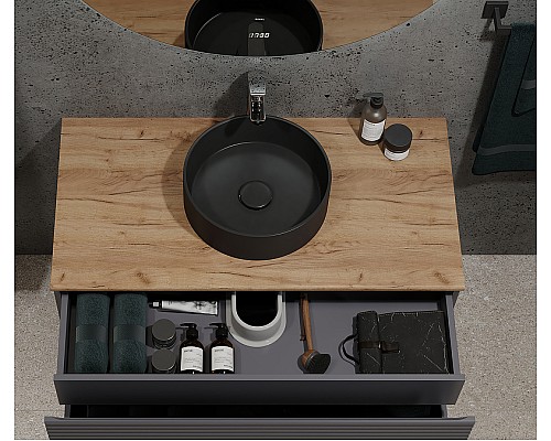 Тумба под раковину Jorno Cossety 100 Coss.01.100/P/A-DZ/JR подвесная Антрацит