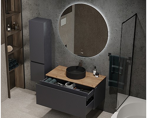 Тумба под раковину Jorno Cossety 100 Coss.01.100/P/A-DZ/JR подвесная Антрацит