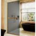 Душевая перегородка Maybah Glass 790x1950 в узком профиле Золото стекло графитовое матовое