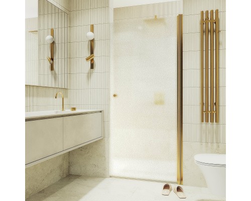 Душевая дверь Maybah Glass MGD-808-3 800x1980 на монопетле Золото стекло сатиновое