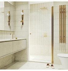 Душевая дверь Maybah Glass MGD-803-3 800x1980 на монопетле Золото стекло прозрачное