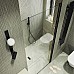 Душевая дверь Maybah Glass MGD-803-6 800x1980 на монопетле Черный стекло прозрачное