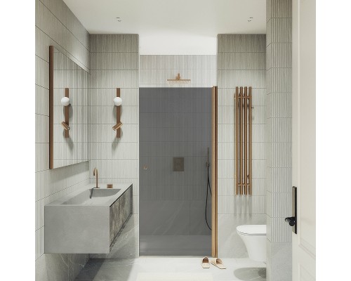 Душевая дверь Maybah Glass MGD-812-2 900x1980 на монопетле Бронза стекло графитовое