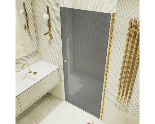 Душевая дверь Maybah Glass MGD-800-3 600x1980 на монопетле Золото стекло графитовое